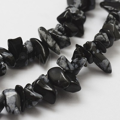 Natural Snowflake Obsidian Beads Strands X-G-F328-10-1