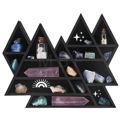 Wooden Triangle Wall Shelf AJEW-WH0410-309-1