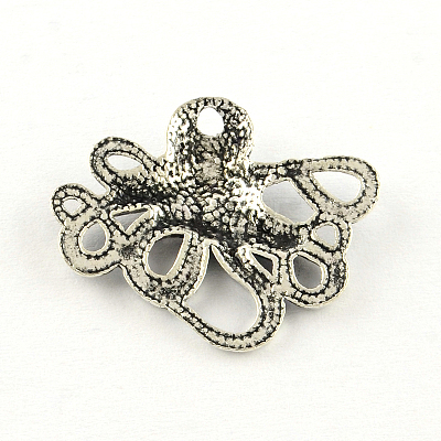 Octopus Tibetan Style Alloy Pendants TIBEP-R344-43AS-LF-1