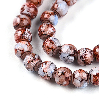 Baking Painted Glass Beads Strands DGLA-N003-6mm-A03-1