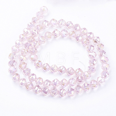 Electroplate Glass Beads Strands EGLA-R033-10mm-01-1