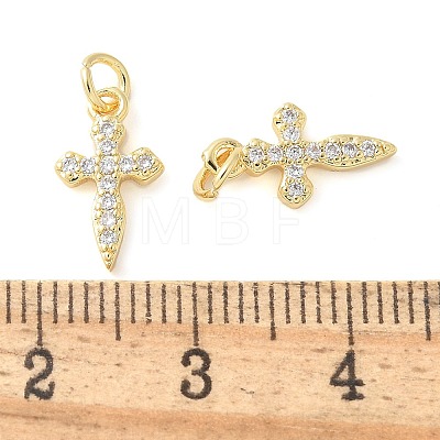 Brass Micro Pave Cubic Zirconia Charms KK-U056-26G-1