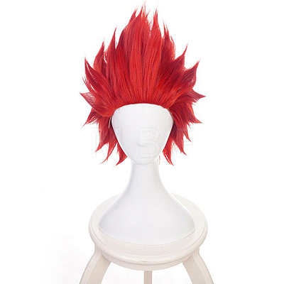 Short Red Anime Cosplay Wavy Wigs OHAR-I015-07-1