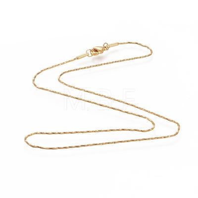 304 Stainless Steel Twist Snake Chain Necklaces NJEW-I238-08G-1