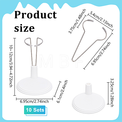 Mini Plastic & Metal Doll Display Stand AJEW-WH0696-631B-1