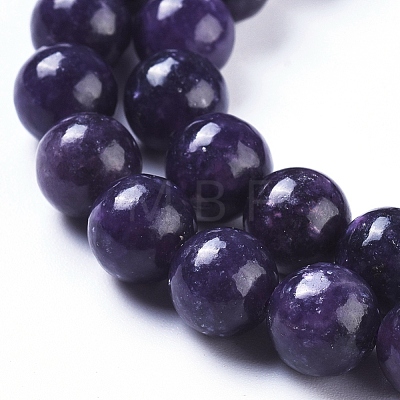 Natural Lepidolite/Purple Mica Stone Beads Strands G-D0020-16-8mm-1