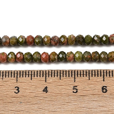 Natural Unakite Beads Strands G-D347-B08-1