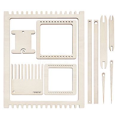 Wood Knitting Loom Kit TOOL-WH0155-76A-1