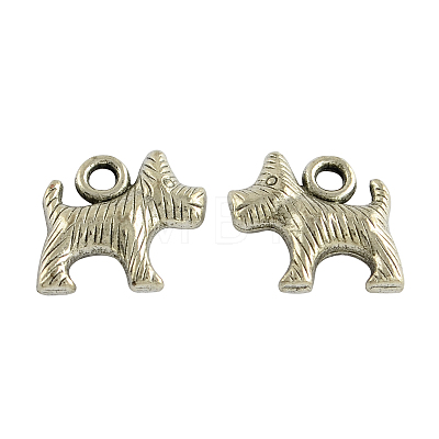 Tibetan Style Alloy Puppy Pendants TIBEP-990-AS-FF-1