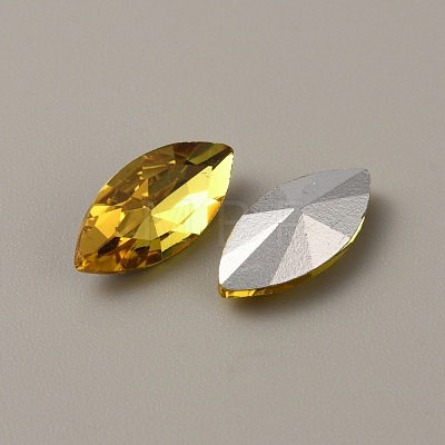 Glass Rhinestone Cabochons RGLA-WH0001-08N-1