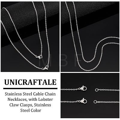 304 Stainless Steel Cable Chain Necklaces NJEW-UN0001-45P-1