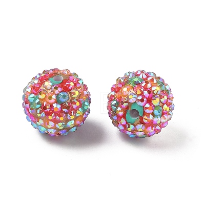 Round Resin Rhinestone Beads OACR-Z035-02C-1