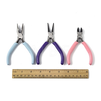 3Pcs 3 Styles 45# Steel Jewelry Pliers PT-FS0001-01-1