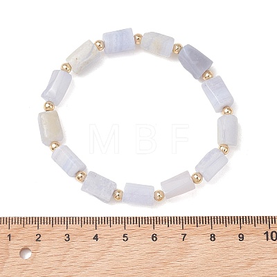 Natural Blue Lace Agate Beaded Stretch Bracelets for Women BJEW-JB13686-1