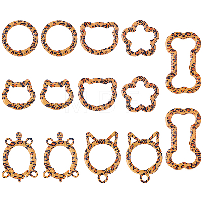 14Pcs 7 Styles Alloy Spring Gate Rings FIND-HS0002-70-1