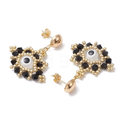 Glass Seed Beads Stud Earrings EJEW-MZ00270-1