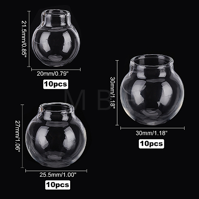   30Pcs 3 Style Transparent Lamp Shade AJEW-PH0003-64-1