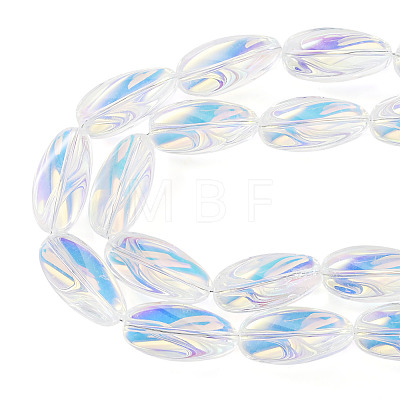 1Strand Electroplate Transparent Glass Beads Strands EGLA-TADJ0001-20B-1