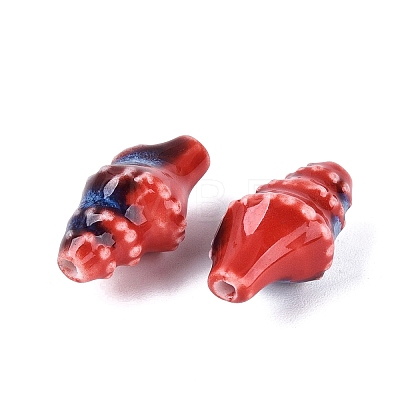 Vintage Handmade Porcelain Beads PORC-Q006-08G-1