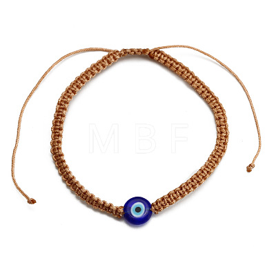 Evil Eye Lampwork Bead Braided Bead Bracelets NE0234-5-1