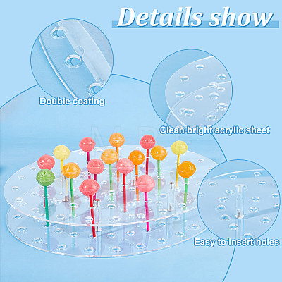 Oval Acrylic Lollipop Display Risers ODIS-WH0038-58-1