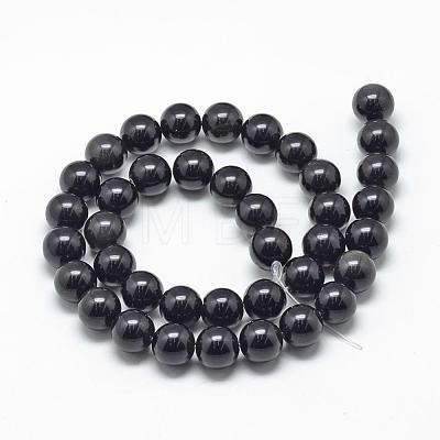 Natural Obsidian Beads Strands G-R446-6mm-24-1