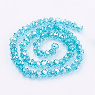 Electroplate Glass Beads Strands GR8MMY-68AB-1