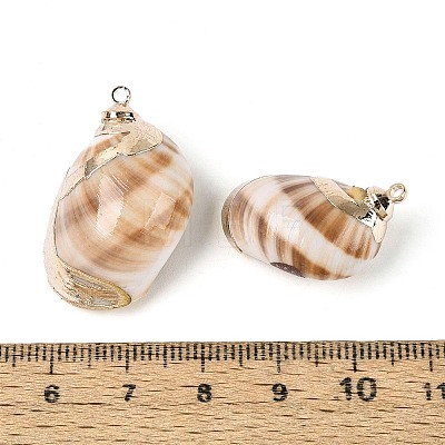 Electroplate Natural Spiral Shell Pendants SSHEL-N042-07-1