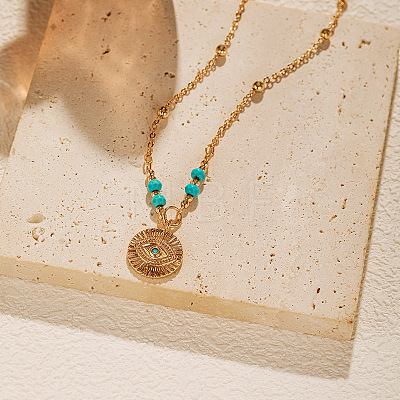 Boho Brass Pendant Necklaces for Women WG41E8B-02-1