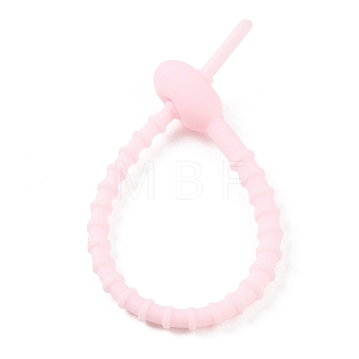 Oval Shape Silicone Cable Zip Ties AJEW-C034-03G-1