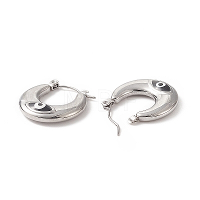 316 Stainless Steel Hoop Earrings EJEW-I282-01B-01P-1