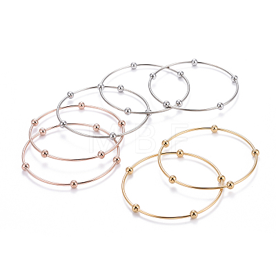 Fashion 201 Stainless Steel Bangle Sets BJEW-L664-023C-M-1-1