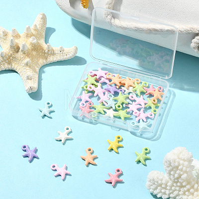 36Pcs Baking Paint Alloy Pendants FIND-SP0004-16B-1