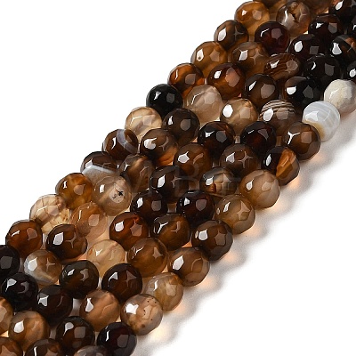 Natural Striped Agate/Banded Agate Beads Strands G-A246-8mm-11-1