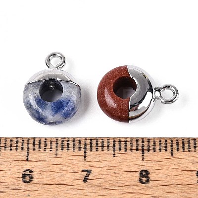 Natural & Synthetic Mixed Stone Rondelle Charms G-T144-71M-1