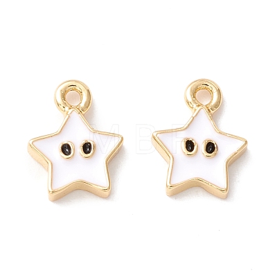 Rack Plating Eco-friendly Brass Enamel Charms KK-D073-01G-04-NR-1