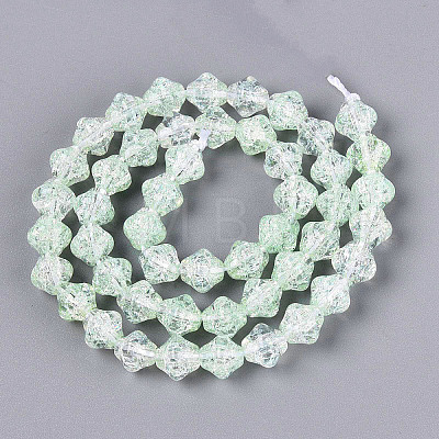 Transparent Crackle Glass Beads Strands GLAA-Q115-04A-06-1