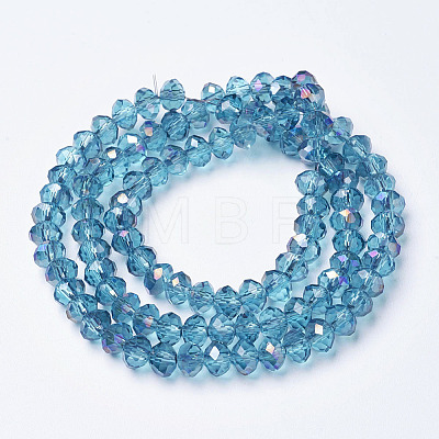 Electroplate Transparent Glass Beads Strands EGLA-A034-T2mm-F17-1