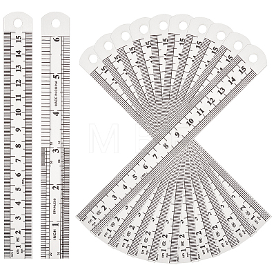 Unicraftale 20Pcs Stainless Steel Ruler TOOL-UN0001-35-1