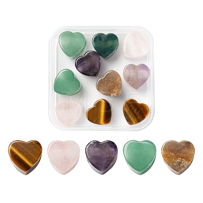 Valentine's Day Theme 10Pcs 5 Style Natural Gemstone European Beads G-LS0001-71-1