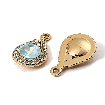 UV Plating Alloy Glass Pendants FIND-K032-45G-1