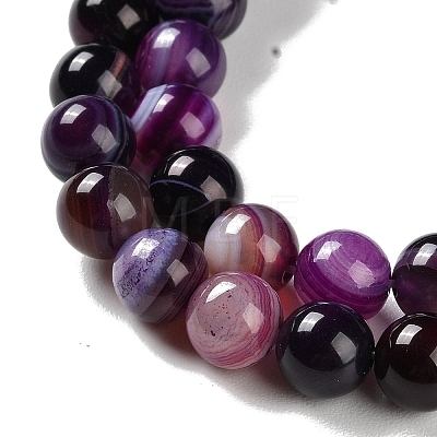 Natural Striped Agate/Banded Agate Beads Strands G-Z060-A01-B12-1