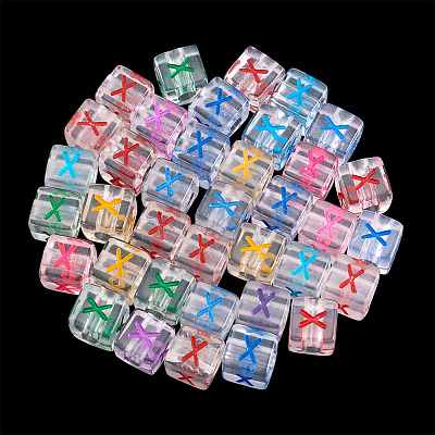 50Pcs Acrylic European Beads MACR-TADJ0001-13X-1