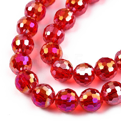 Electroplate Transparent Glass Beads Strands EGLA-N002-46-H01-1