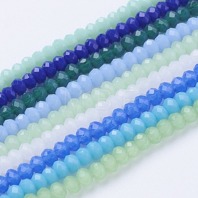 Imitation Jade Glass Beads Strands GLAA-G045-A-1