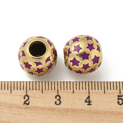 Brass Enamel European Beads FIND-E044-15G-01-1