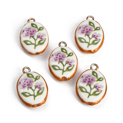 Printed Handmade Porcelain with Brass Pendants PR-CBAB520-07A-1