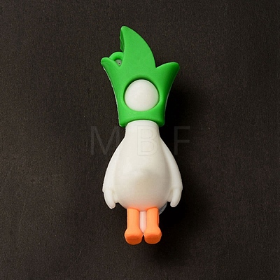 Opaque Resin Cute Duck Big Pendants RESI-D065-B04-1