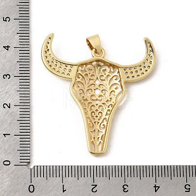 Brass Micro Pave Clear Cubic Zirconia Pendants KK-H267-060D-G-1