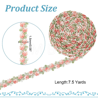 ARRICRAFT 7.5 Yards Flower Polyester Lace Ribbon OCOR-AR0001-62A-1